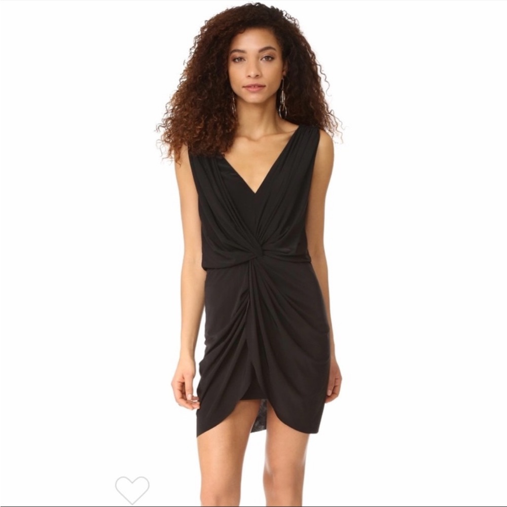 Misa Los Angeles Black Leza Draped Jersey Tank Dress, Size Medium - Picture 3 of 13